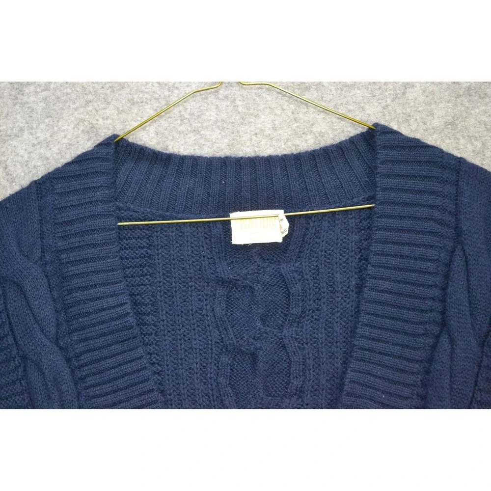 Nation LTD Cardigan Sweater Womens M Navy Cable Knit Alpaca Pockets‎ Los Angeles - Picture 4 of 16